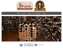 Tablet Screenshot of 5pointswineandspirits.com